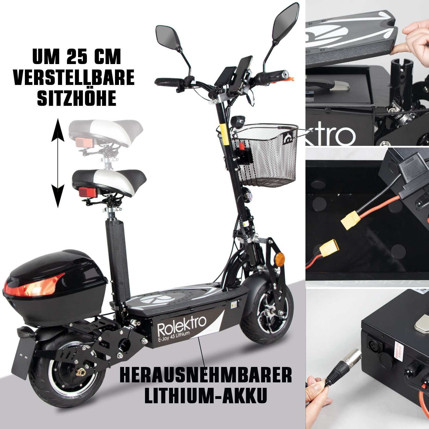 Rolektro E-Joy 45 Lithium, Schwarz, 45 km/h Rolektro E-Joy 45 Lithium, Schwarz, 45 km/h